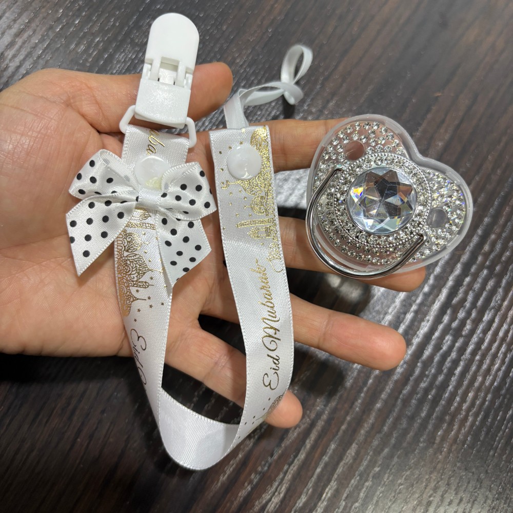 Baby Food Pacifier - Sucette et attache-sucette dorés scintillants pour