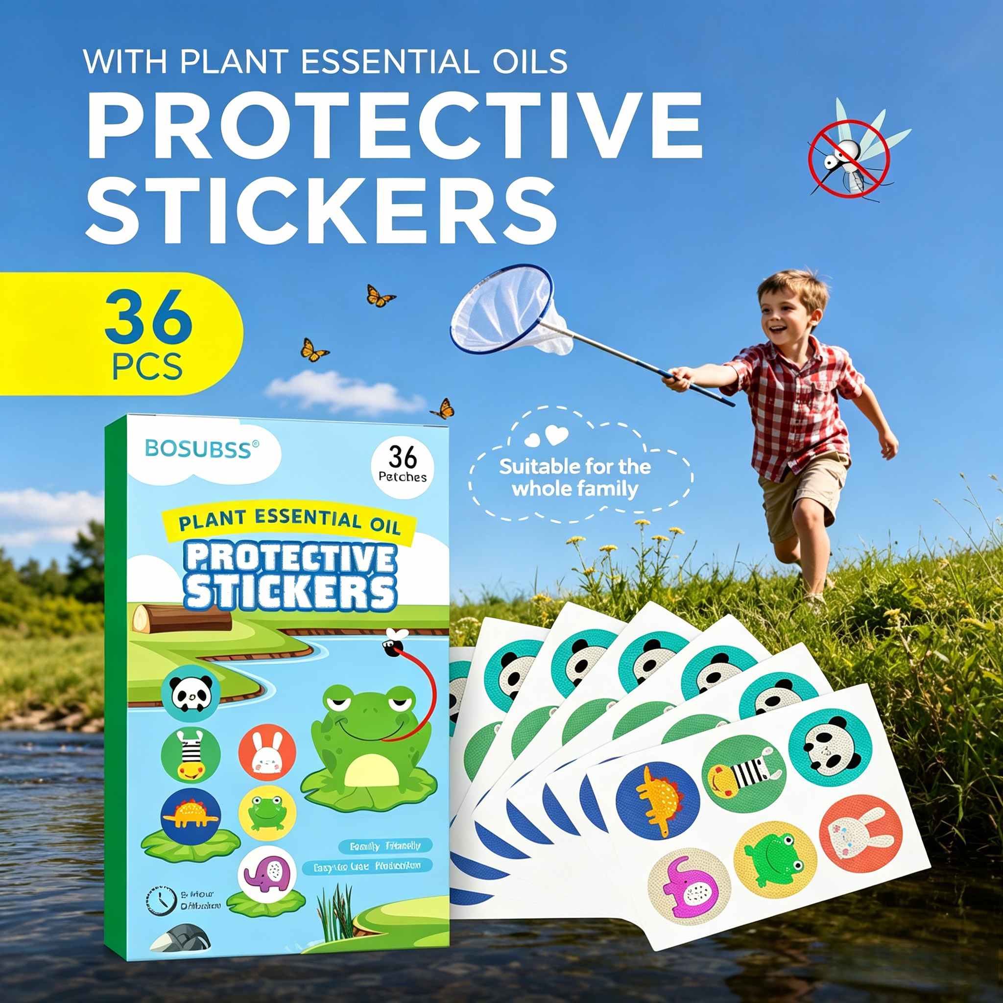 Baby Food Oil - HITWORKER 36 autocollants anti-moustiques pour enfants,