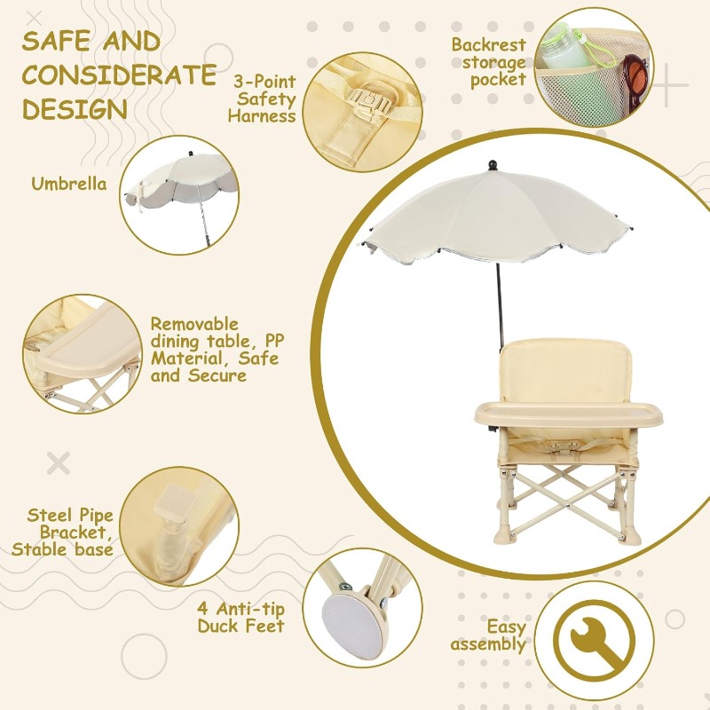 Chaise de plage pliable pour b - Baby Food Chair avis et prix