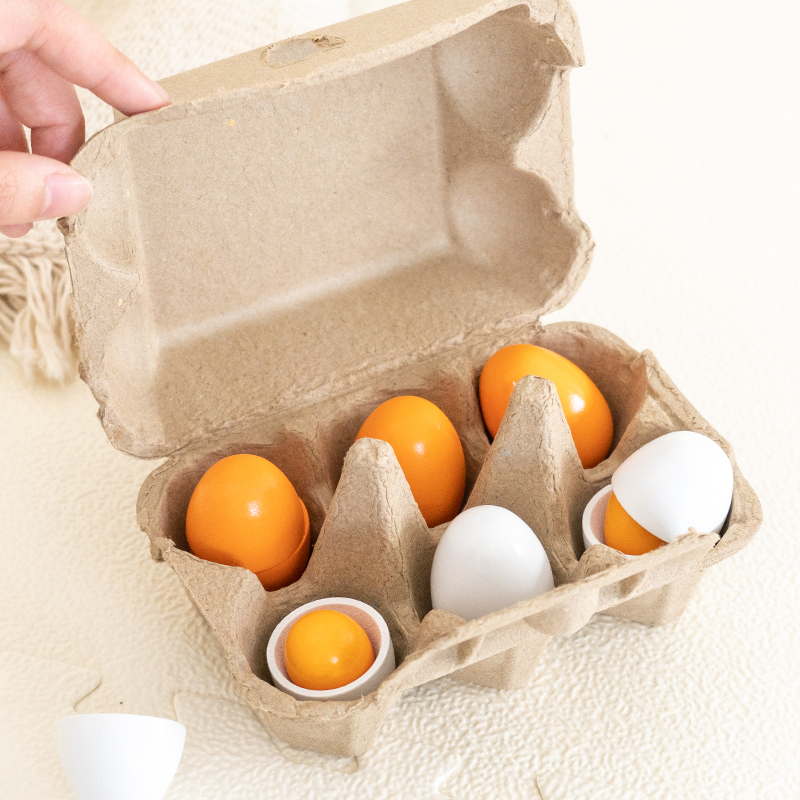 6 pièces oeufs en bois jouet o - Baby Food Under 1 Year avis et prix