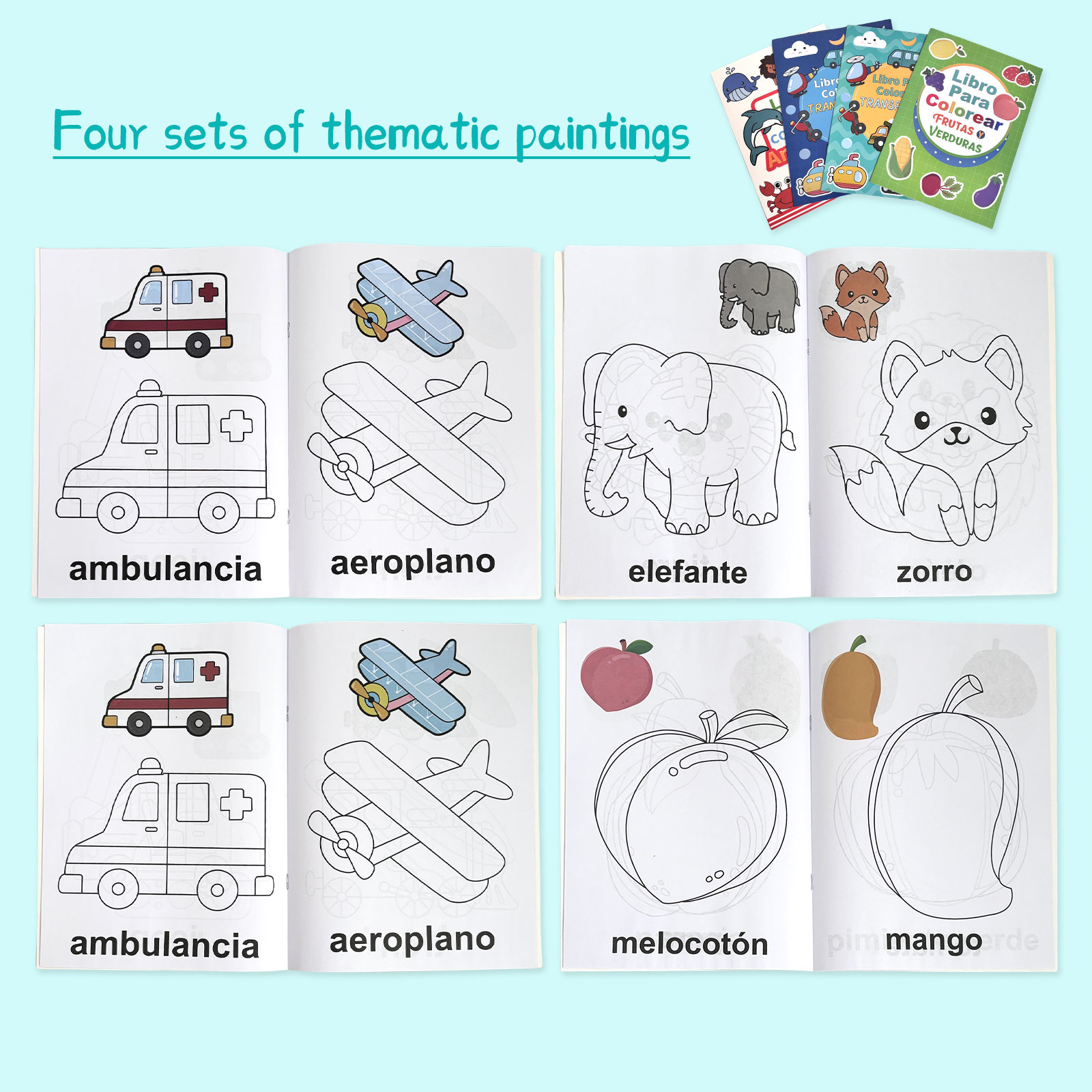 Lot de 4 livres de coloriage d - Baby Food Age avis et prix
